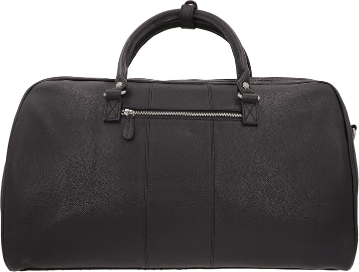 Gusti Reisetasche Leder-Valter Weekender Sporttasche Handgepäck Ledertasche Schwarz Leder, Schwarz