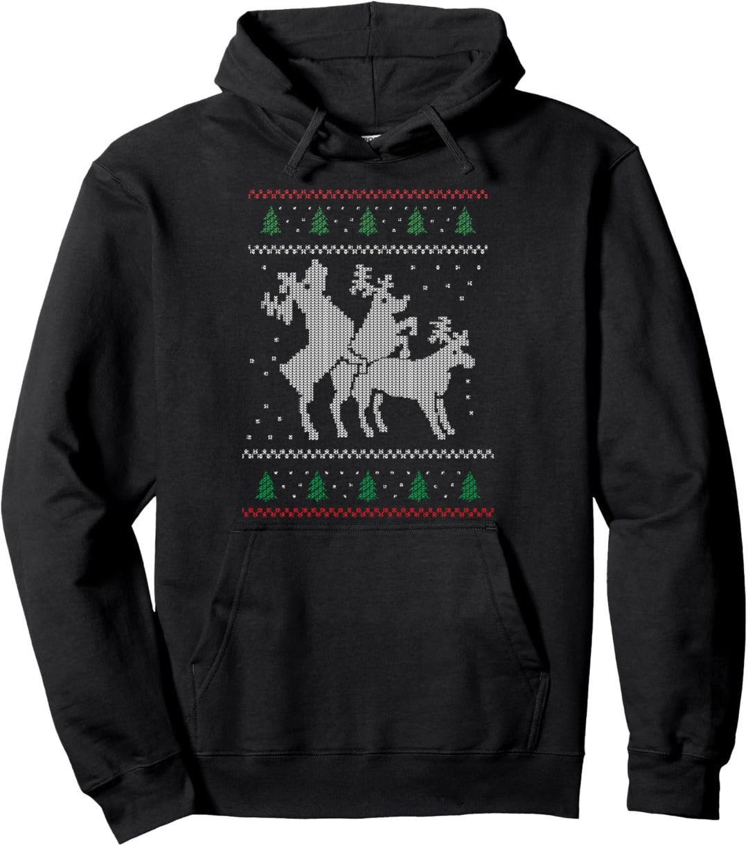 Rentier Dreier Lustiger Xmas Hässlicher Weihnachtspullover Pullover Hoodie