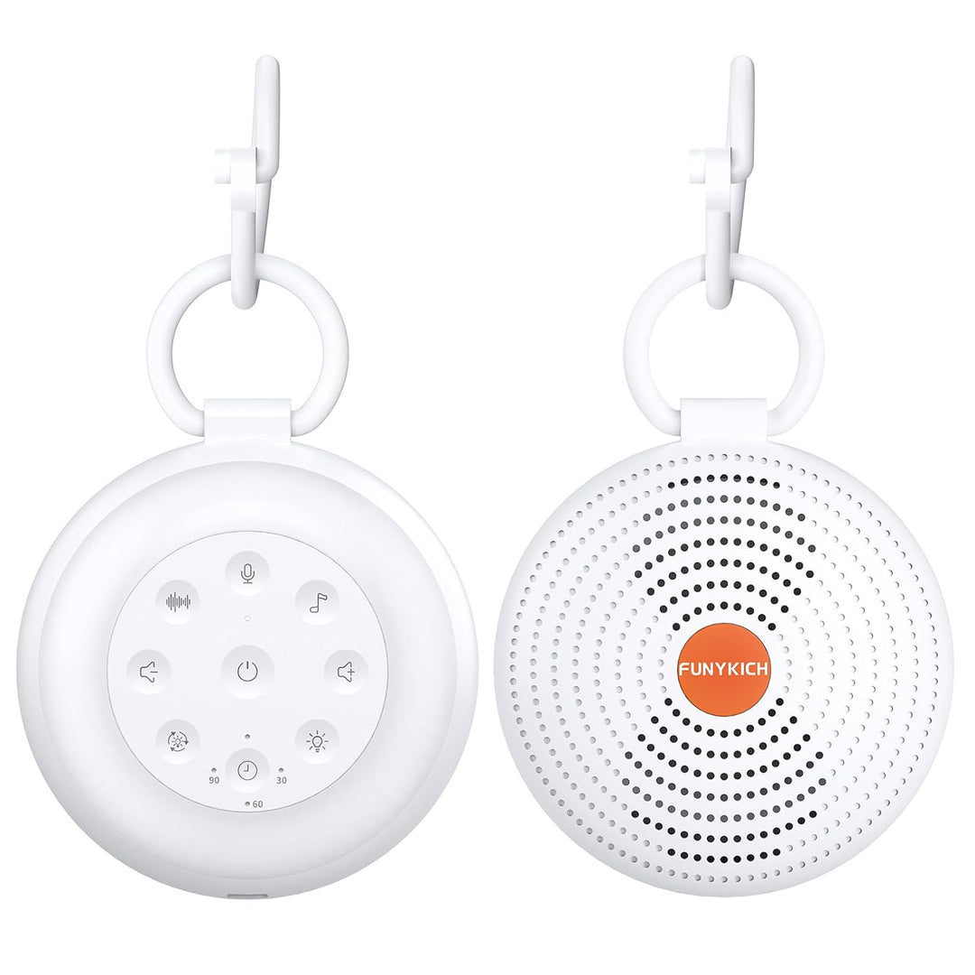 FUNYKICH White Noise Machine Baby, Weisses Rauschen Gerät mit Aufnahmefunktion, Wireless Lautspreche
