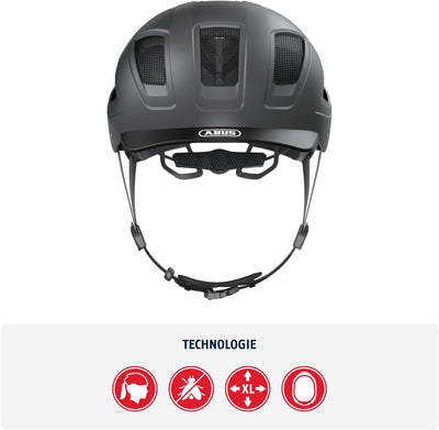 ABUS Stadthelm Hyban 2.0 - Fahrradhelm mit Rücklicht, ABS-Hartschale, guter Passform - für Damen und