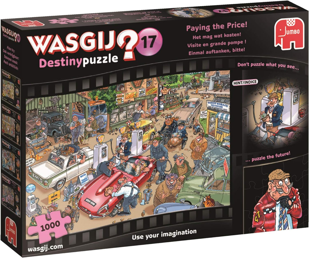 Jumbo Spiele JUM19141 Wasgij Destiny 17: Einmal auftanken, Bitte! Puzzle (1000 Teile), Spiel