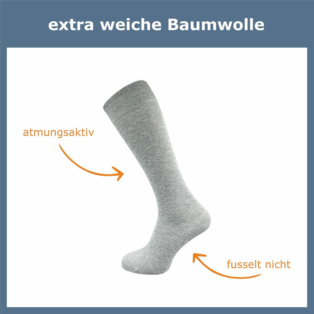 GAWILO Damen & Herren Kniestrümpfe (4 Paar) lange Socken mit Komfortbund aus 80% Baumwolle | kein Ve