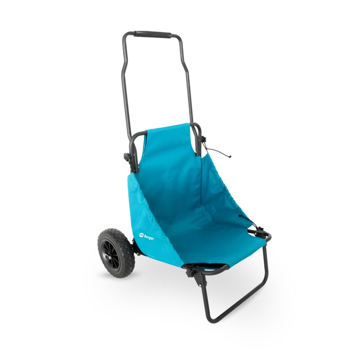 BERGER BeachBoy 2-in-1 Beach Trolley mit Sitz I klappbarer Transportwagen leicht I Strandwagen faltb