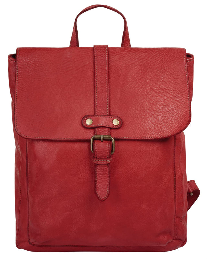 Samantha Look Rucksack Echt Leder Damen - 021380 Rot, Rot