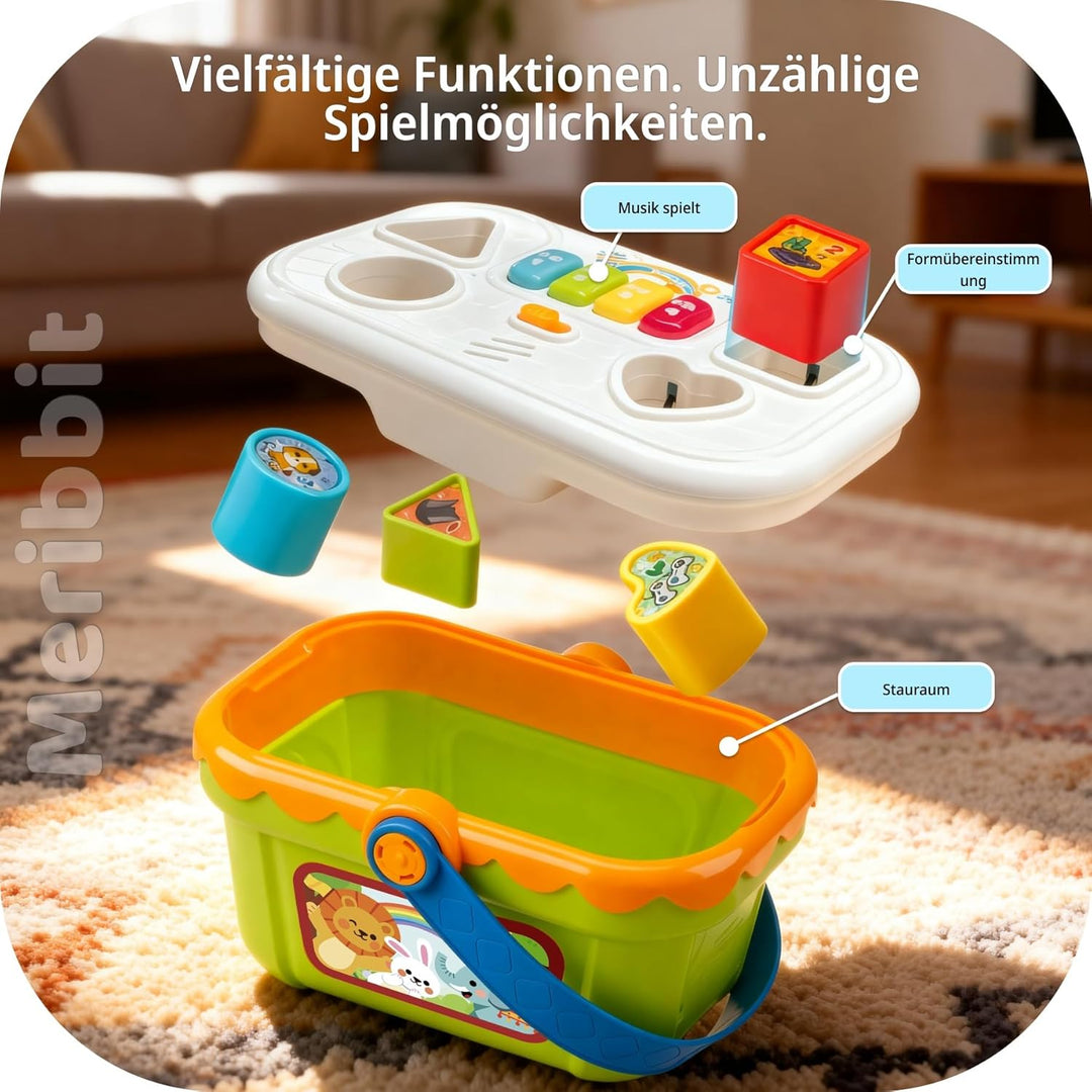 Montessori-Spielzeug Sinnesförderndes Spielzeug für 1-3 Jahre Kinder, Musik Formensortierer mit Klav