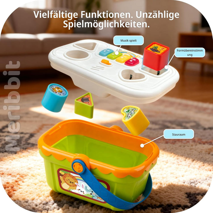 Montessori-Spielzeug Sinnesförderndes Spielzeug für 1-3 Jahre Kinder, Musik Formensortierer mit Klav