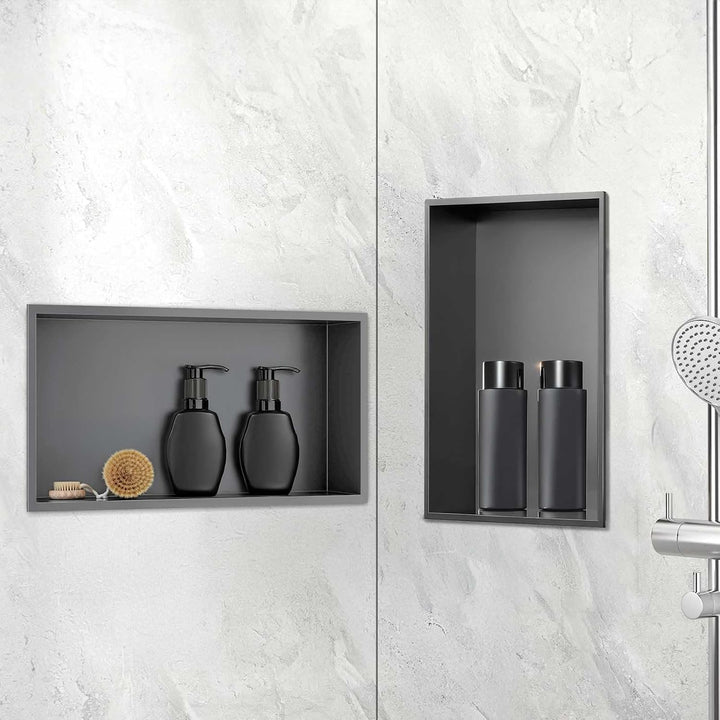 Wandnische Dusche,Wandnische Dusche Edelstahl,Nische Ohne Regal,Duschnische 30 * 60 * 10CM,Grau 30×6