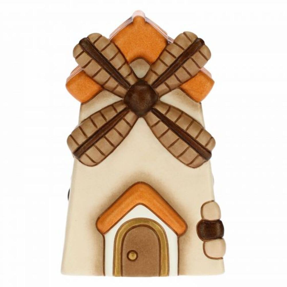 THUN - Krippenfigur Windmühle - Weihnachtsdekoration Haus - Klassische Krippe - Keramik - 7,5 x 7,5