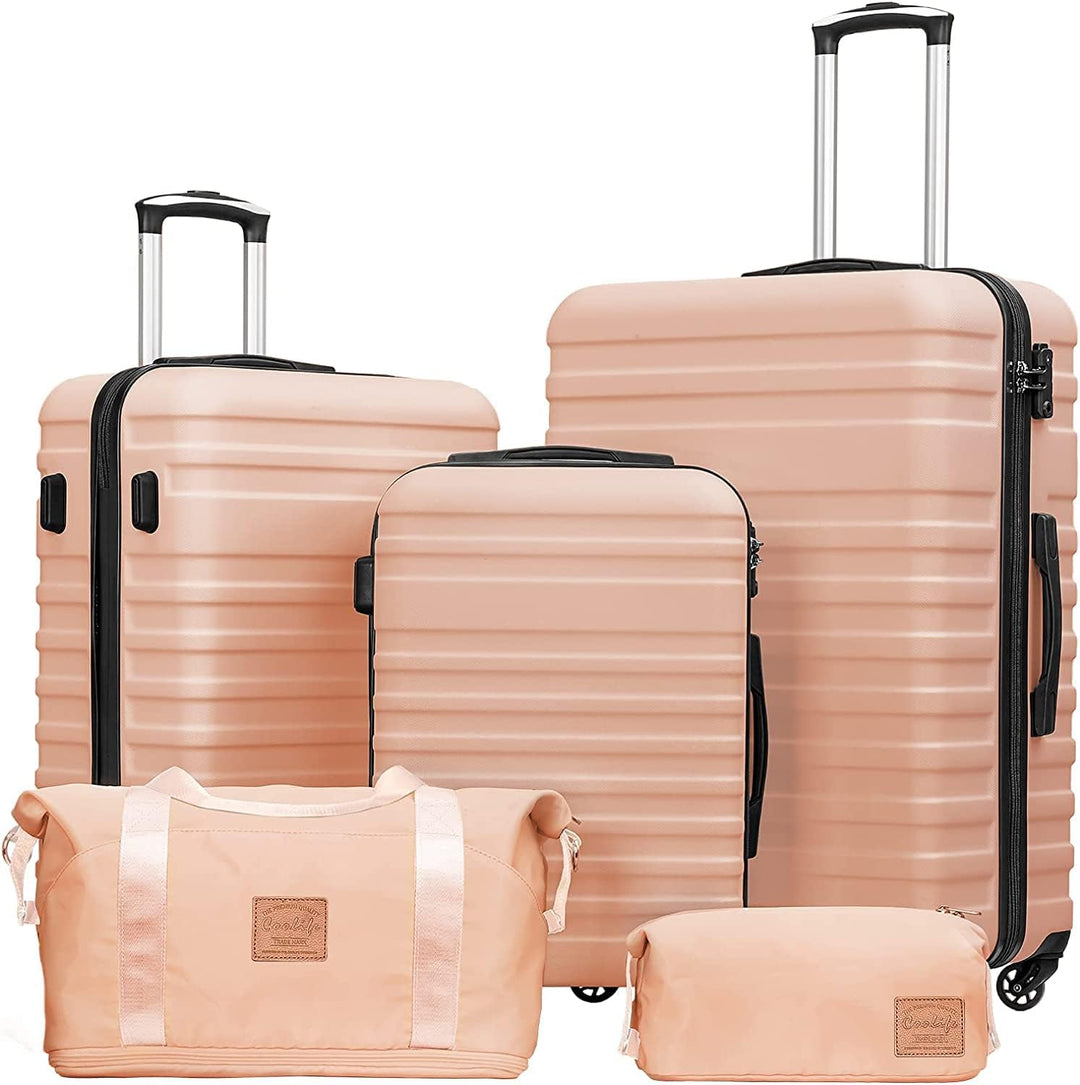 COOLIFE Koffer Trolley Koffer Reisekoffer von ABS Hartschalen Trolley 4 Rollen TSA-Schloss Der Koffe