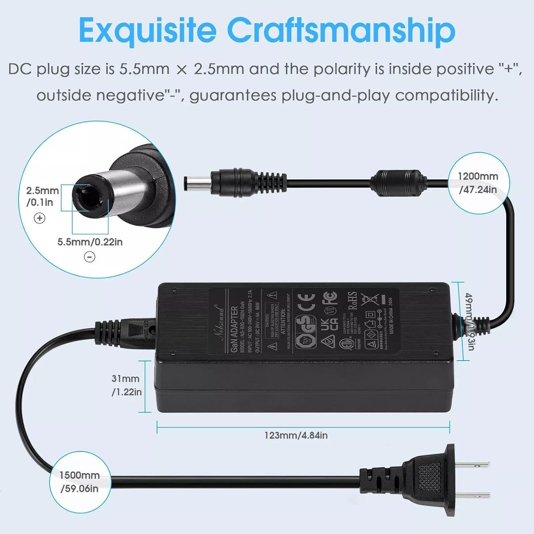 AC 100-240V DC 24V/4A 96W Netzteil Adapter für Verstärker/Lautsprecher/Monitor (24V/4A), 24V/4A