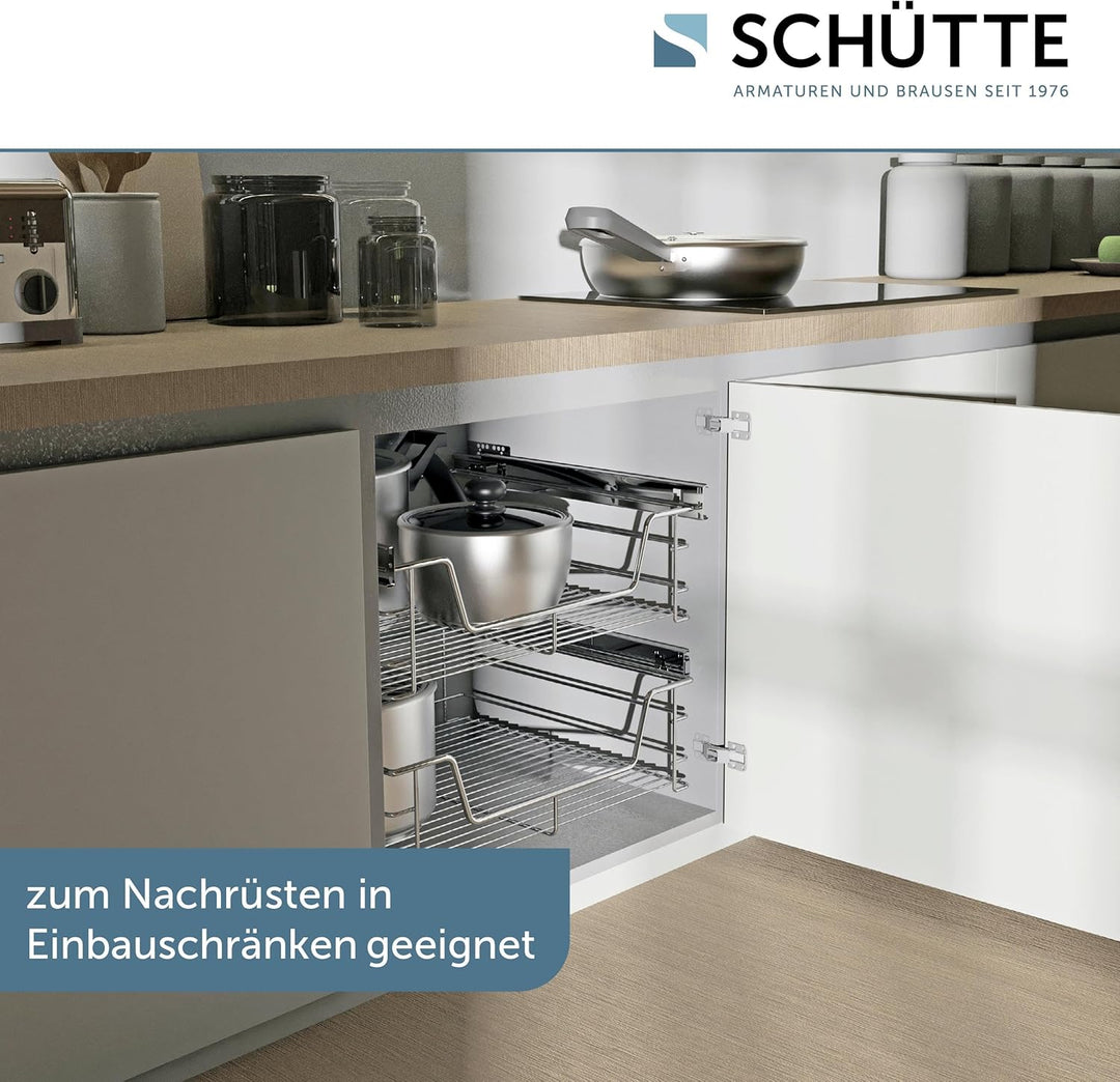 Eyckhaus Teleskopschublade | für die Küchenorganisation zum Nachrüsten (60cm) mit Auszugsschienen |