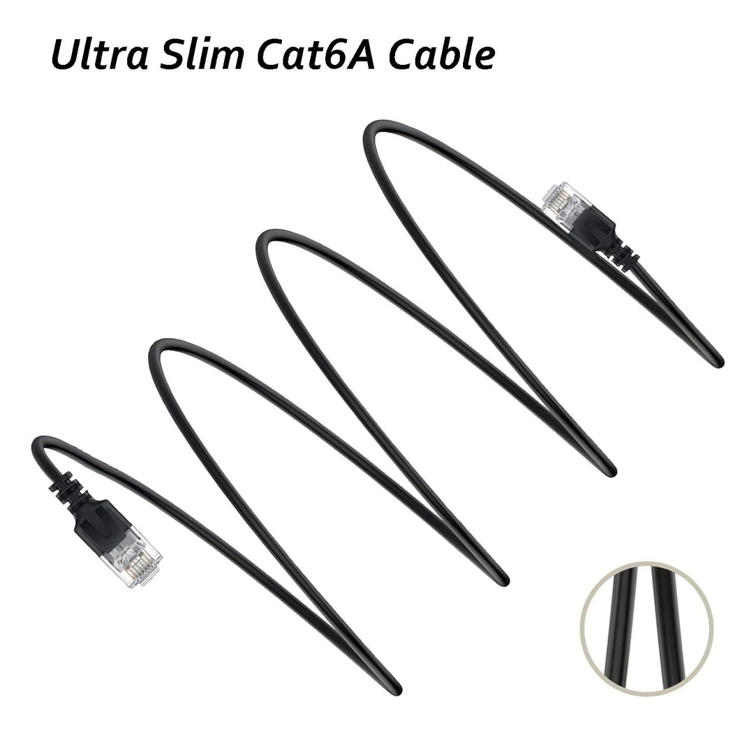 Elfcam® - 30m Ethernet Kabel Cat 6A Ultra Slim 10Gbps 32AWG UTP OD2,8mm 500MHz, 10Gb Thin RJ45 Cat 6