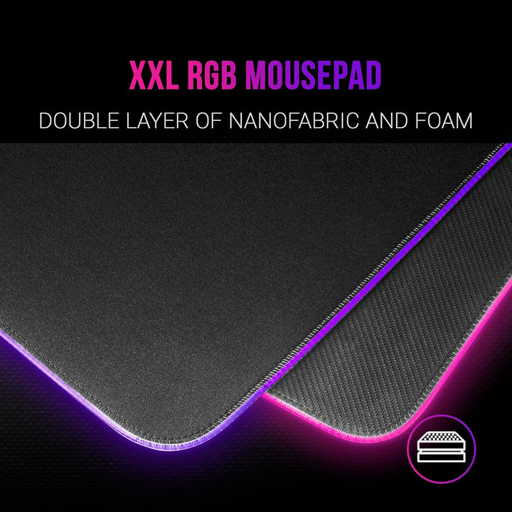 Mars Gaming MCPEXFR, Combo H-Mech Tastatur, Maus, RGB Headset & RGB XXL Mousepad, Französische Sprac