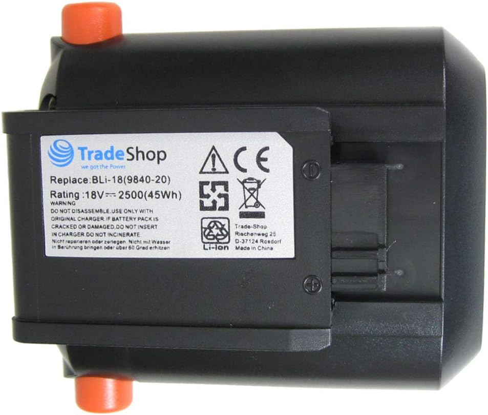 Hochleistungs Li-Ion Akku 18V / 2500mAh kompatibel mit Gardena 09840-20 BLi-18, 8877 9335 8881 8866