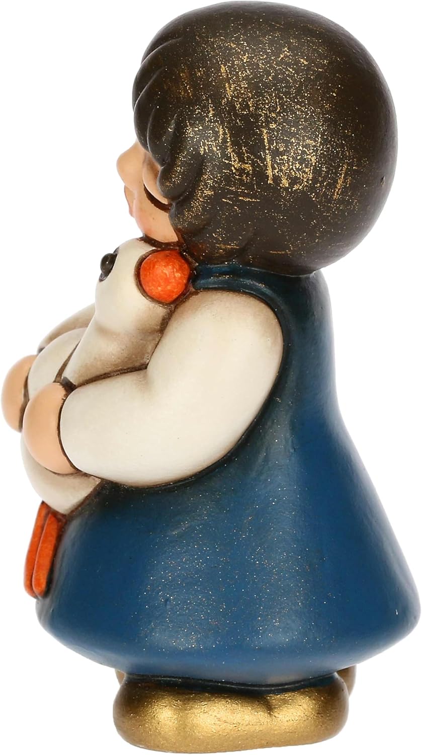 THUN, Mädchen mit Gans aus hochwertiger Keramik, Kollektion Klassische Krippe, Weihnachtskrippenfigu