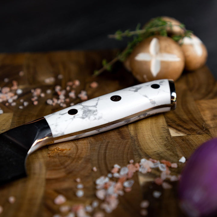 Tsume Santoku Messer White Marble, Klingenlänge 22cm, Echtes Damast Küchenmesser, 67 Schichten VG10