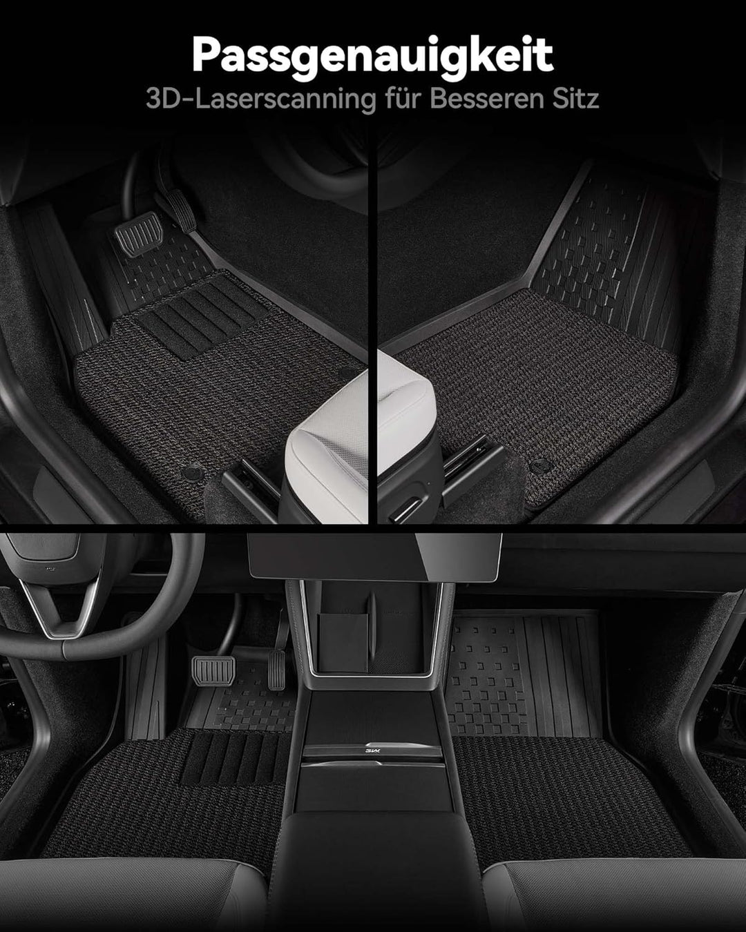 3W Tesla Model Y Neu 2025 2026 Juniper Fussmatten und Autoteppiche, Nicht für 2026 Model Y New Stand