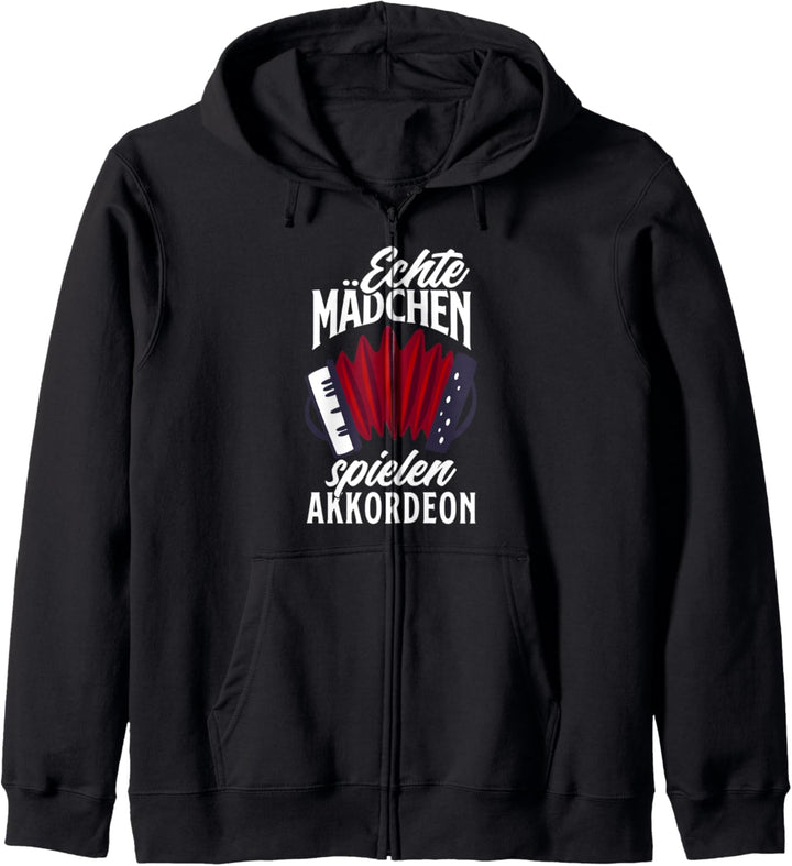 Echte Mädchen Spielen Akkordeon Lustiges Akkordeon Kapuzenjacke