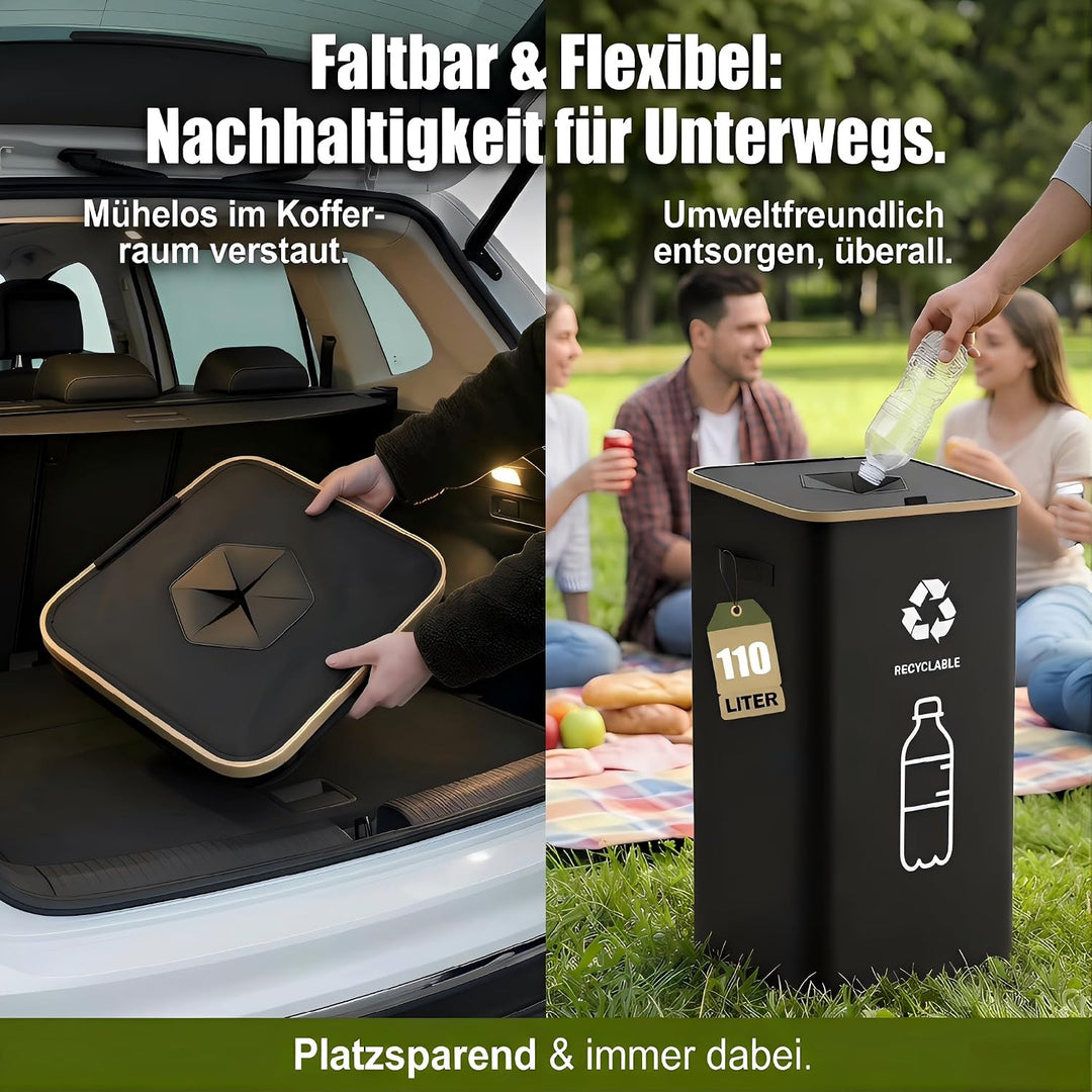 Pfandflaschen Sammelbehälter 110L, Pfandbehälter &amp; Flaschensammler Leergut, Mülleimer Küche gross, M