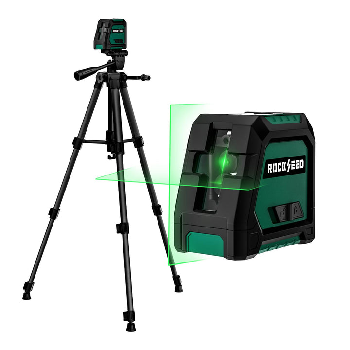 RockSeed Doppelmodul Kreuzlinienlaser mit 1,2m Stativ, Selbstnivellierend Linienlaser, Horizontal un