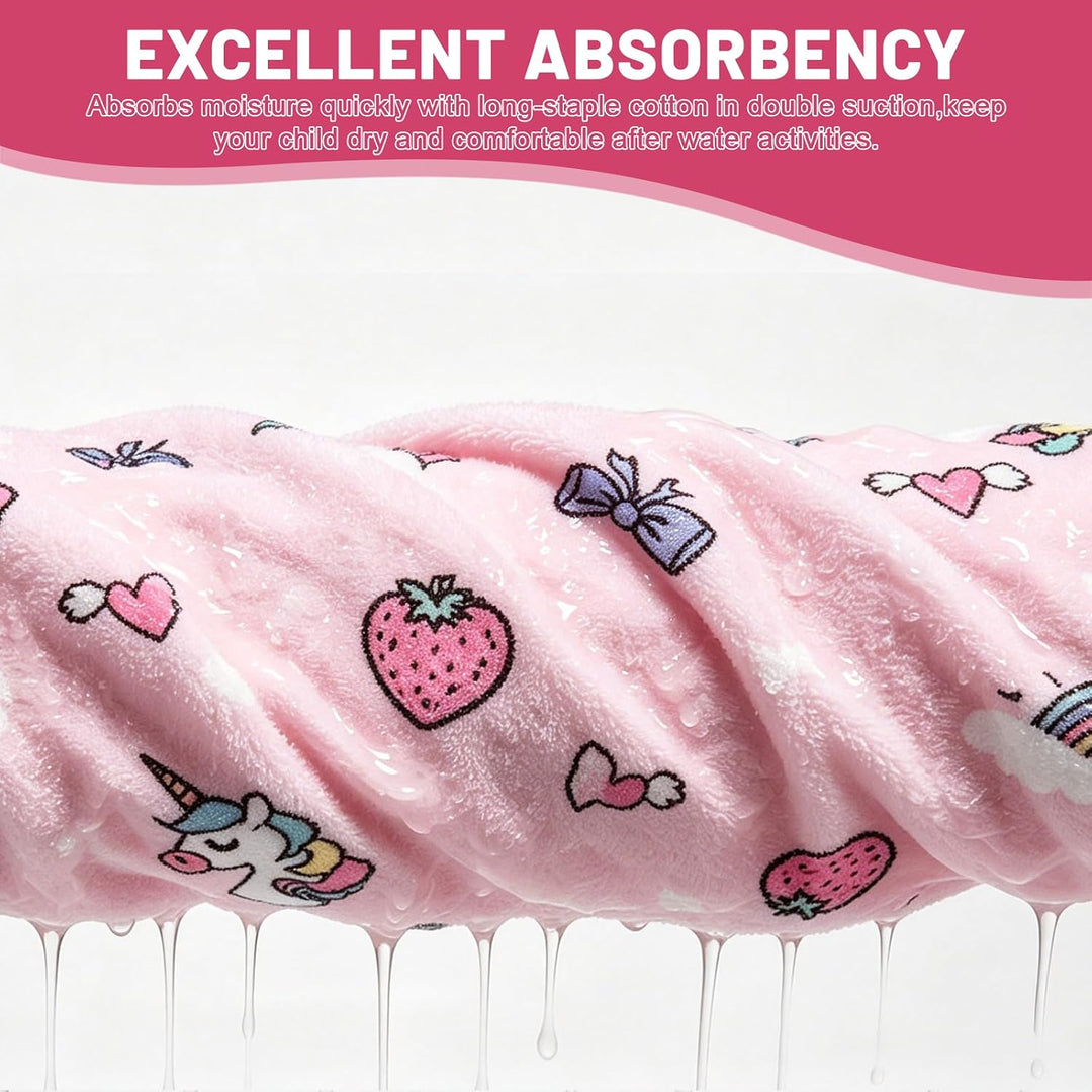 MOEMOE BABY Badeponcho Kinder mit Kapuze 100% Baumwolle Kapuzenbadetuch für Zuhause &amp; Schwimmbad, Ki