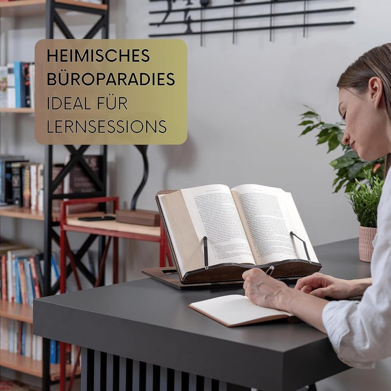 Vigo Wood Buchständer, Rezeptbuchständer, Kochbuchständer für die Küche, Bücherständer für die Anzei
