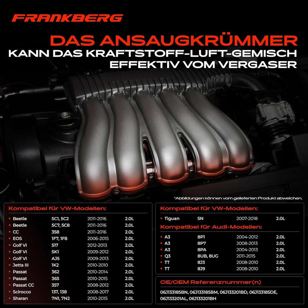Ansaugbrücke Ansaugkrümmer für A3 Q3 TT Alhambra Altea XL Leon Octavia Superb Beetle CC EOS Golf VI