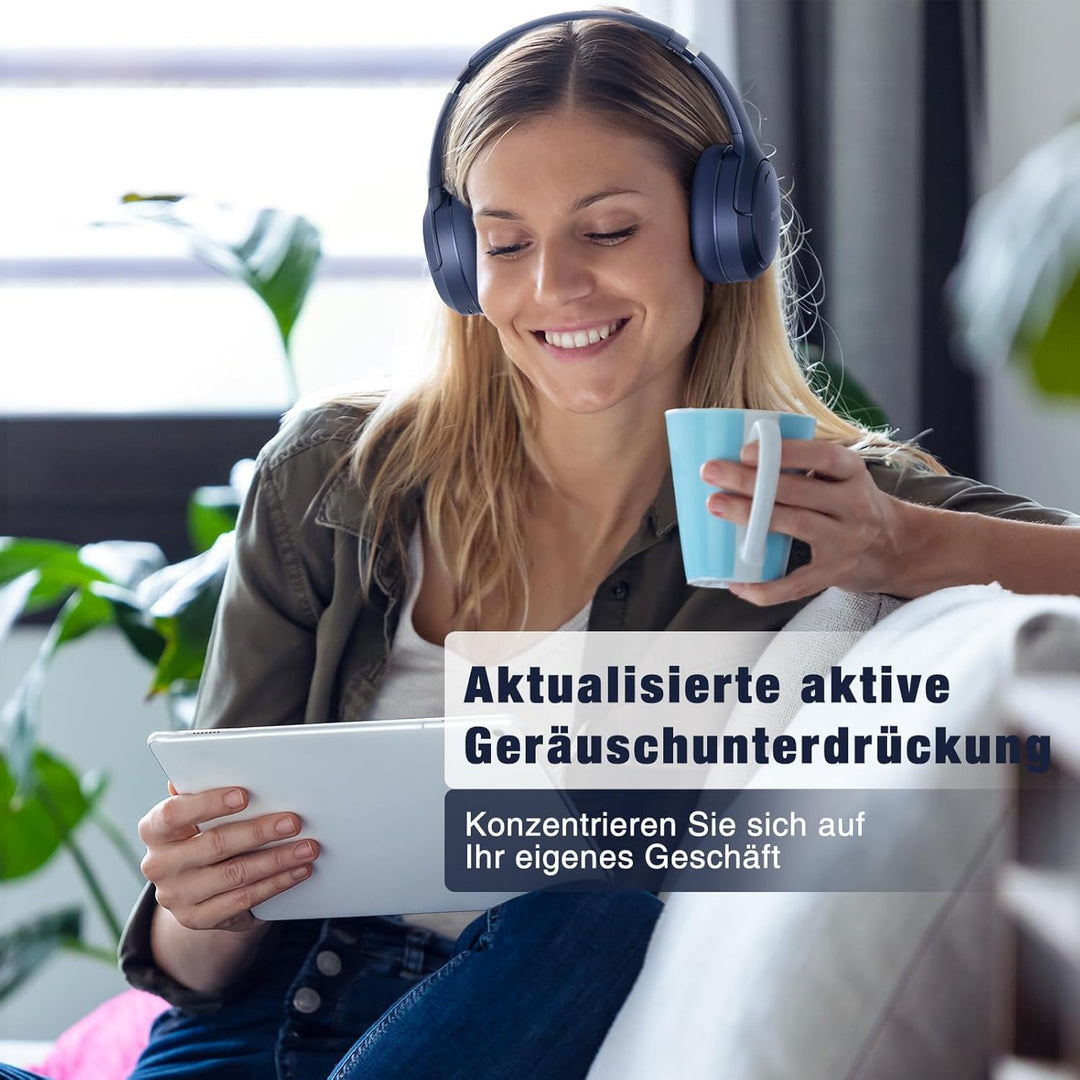 RUNOLIM Bluetooth Kopfhörer Over-ear, Active Noise Cancelling Kopfhoerer, Kopfhörer Kabellos Bluetoo