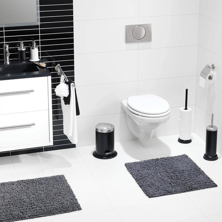 Sealskin Toilettenbürste Acero, WC-Bürstengarnitur aus Edelstahl, Farbe: Schwarz, Schwarz