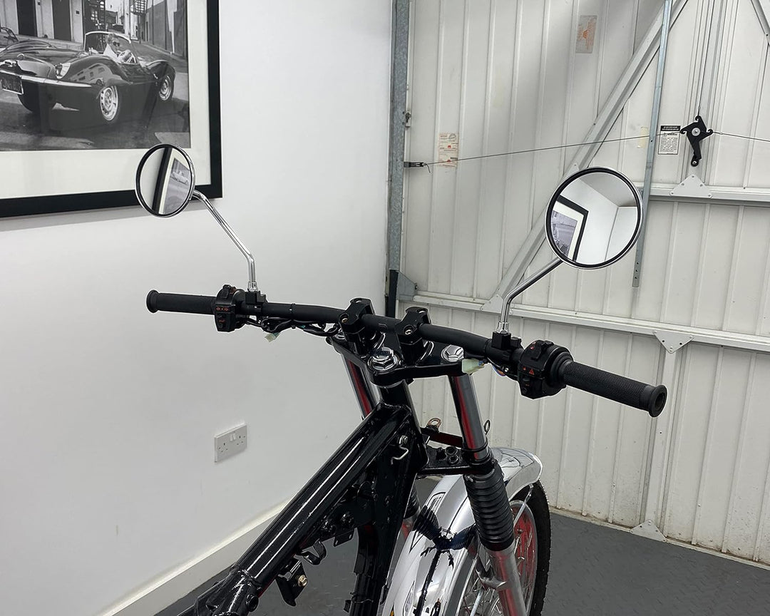 Scooter-Spiegel, Chrom, rund, universelle Passform, 8 mm Rechtsgewinde