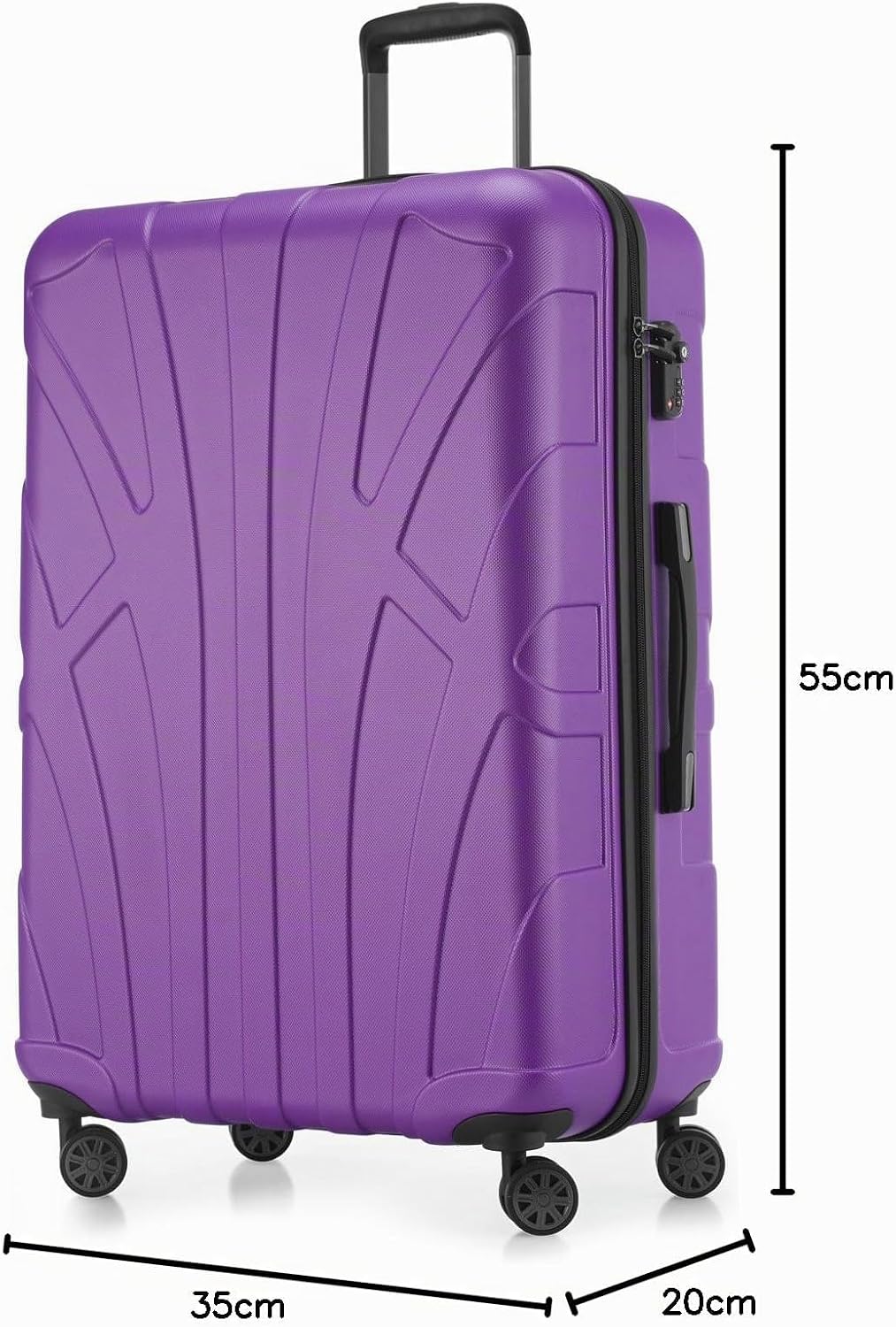 suitline Handgepäck Hartschalen-Koffer Koffer Trolley Rollkoffer Reisekoffer, TSA, 55 cm, ca. 34 Lit