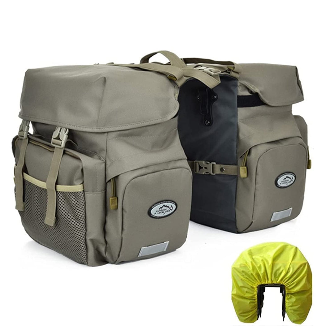 ZTZ 50L Fahrradtaschen Gepäckträger, wasserdichte Fahrradtaschen aus Hochdichtem 600D Polyester für