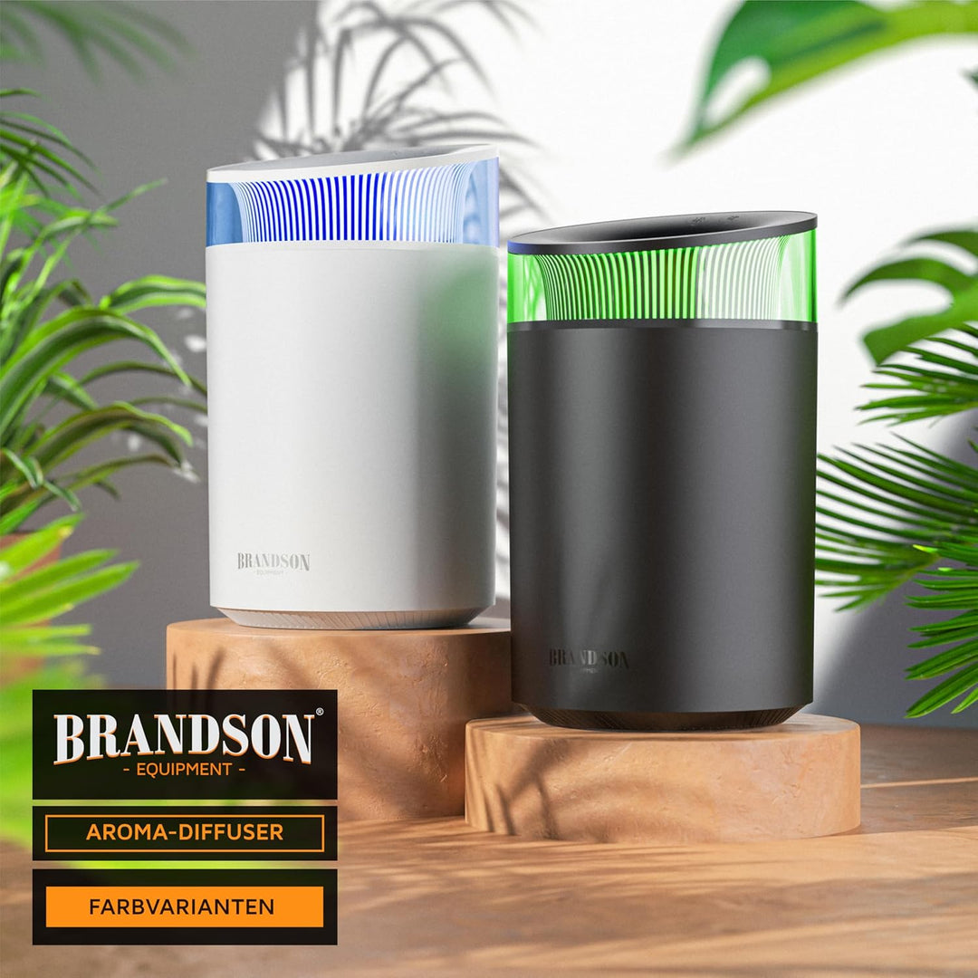 Luftbefeuchter 2,5 Liter leise - Aroma Diffuser klein - 7 LED Farben Stimmungslicht – 2 schaltbare D
