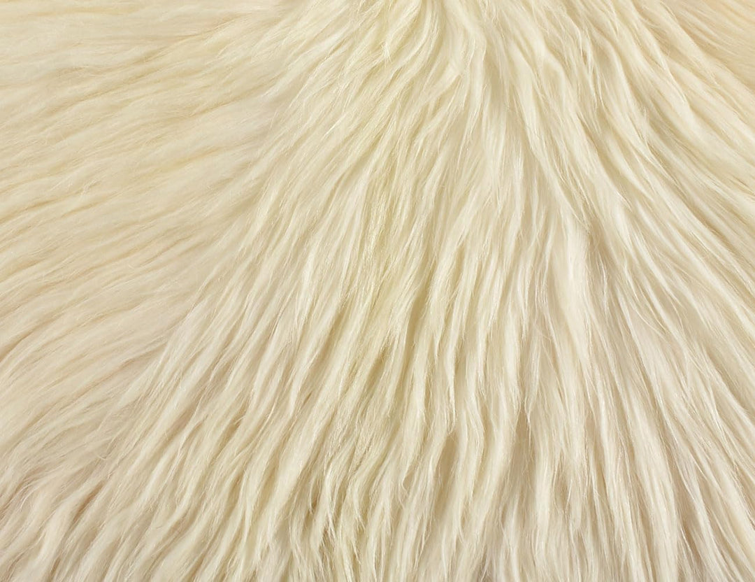 ZIEGENFELL Creme Weiss Champagner LANGHAAR CA. 70 x 50 cm DEKO Fell VON KUHFELLE ONLINE