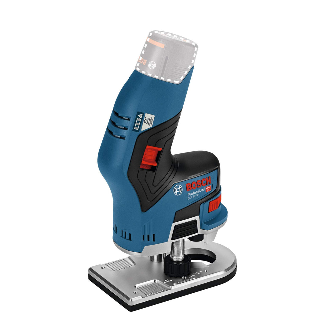 Bosch Professional 12V System Akku Kantenfräse GKF 12V-8 (Fräskopf-Schaft: 8 mm, ohne Akku/ Ladegerä