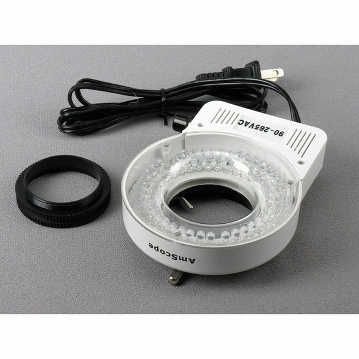 AmScope SM-3T-80S Trinokulares Zoom-Stereomikroskop am Auslegerständer mit 80 LED-Licht, 7X-45X, Wei