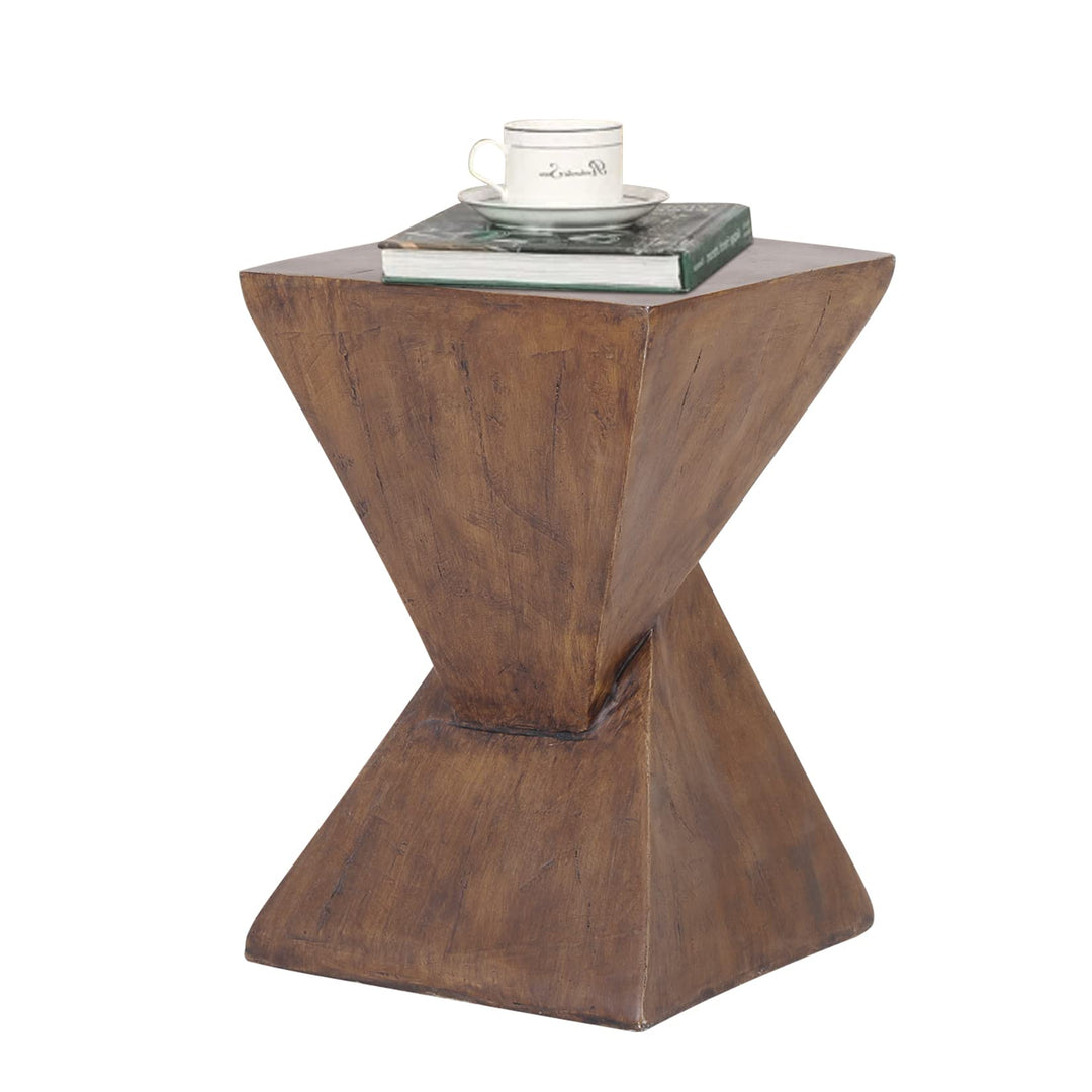 FATIVO Beistelltisch Holz Braun Vintage: Beistelltisch Klein 46cm Hoch Sofatisch Nachttisch Telefont