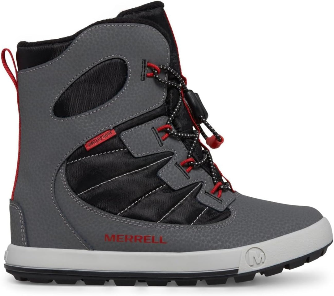 Merrell Unisex Snow Bank 4.0 WTRPF Schneestiefel 32 EU Grey Black Red, 32 EU Grey Black Red