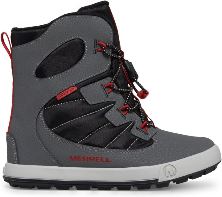 Merrell Unisex Snow Bank 4.0 WTRPF Schneestiefel 32 EU Grey Black Red, 32 EU Grey Black Red