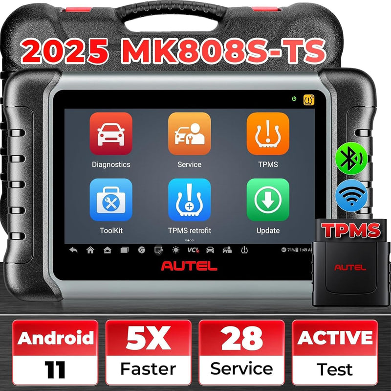 Autel Scanner MaxiCOM MK808TS, Kombination aus Autel MK808BT und TS608, OE-Level TPMS Scan-Tool mit