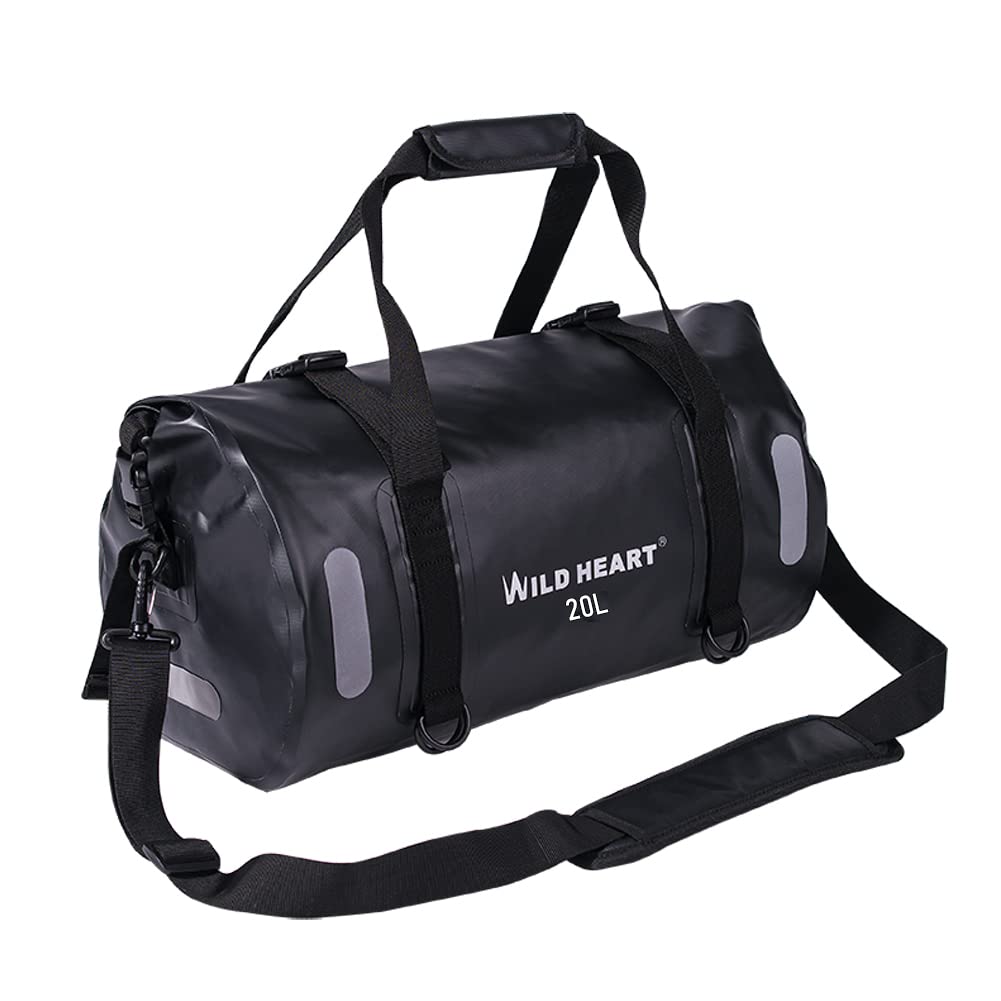 WILD HEART wasserdichte Tasche für Kajakfahren, Camping, Boot, Radfahren 20L 30L 40L 20 l Schwarz, 2