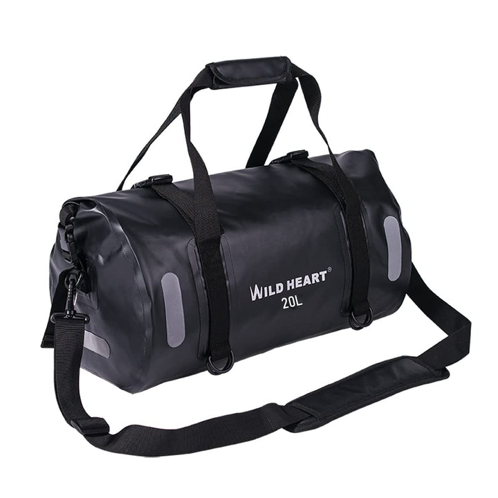 WILD HEART wasserdichte Tasche für Kajakfahren, Camping, Boot, Radfahren 20L 30L 40L 20 l Schwarz, 2