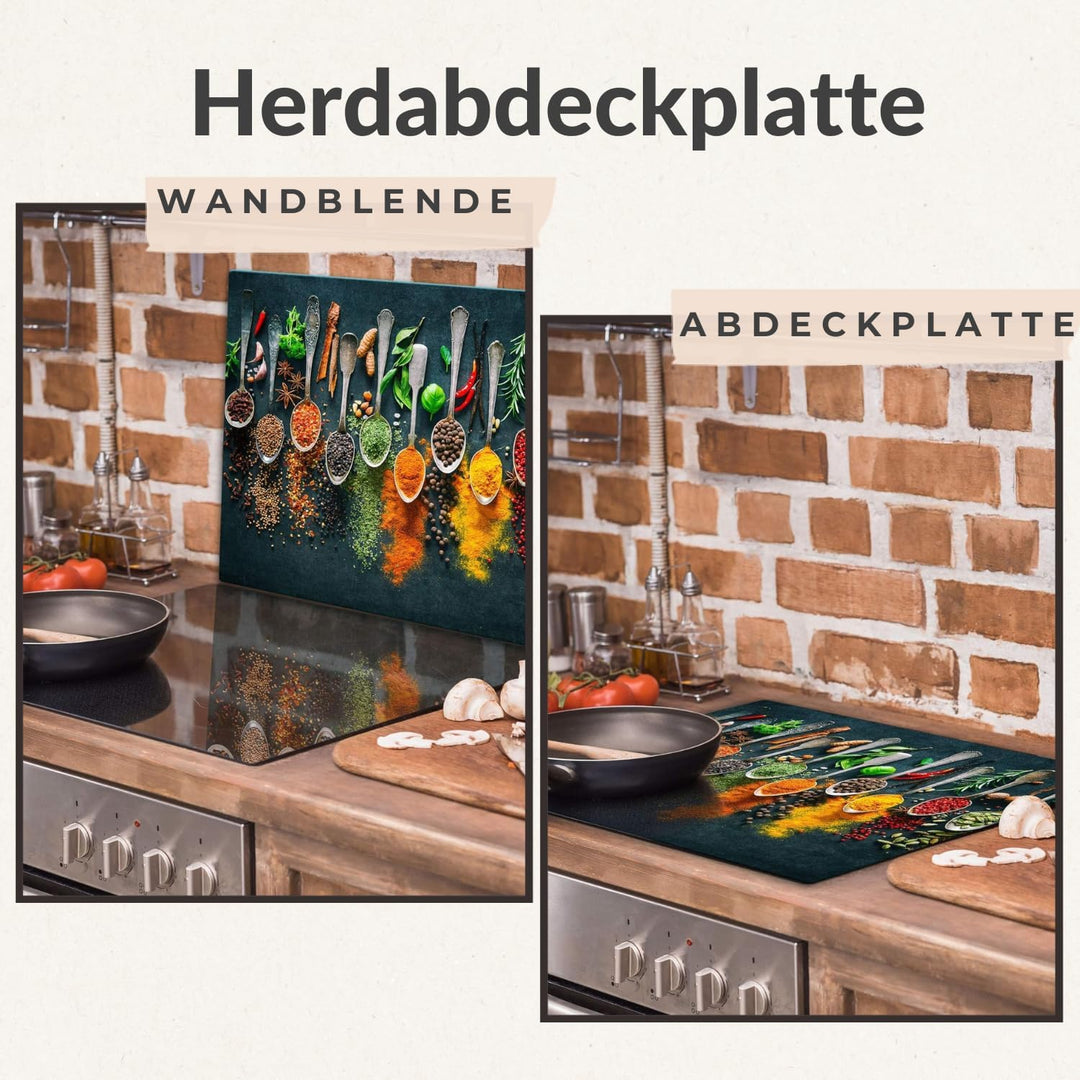 TMK | Herdabdeckplatte 60x52 Einteilig Glas Elektroherd Induktion Herdschutz Spritzschutz Glasplatte