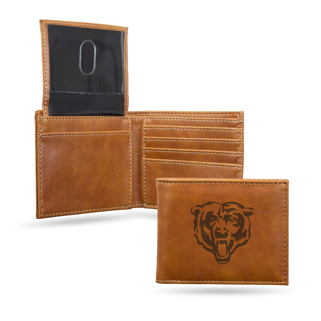 Rico Industries NFL Geldbörse mit Lasergravur, Braun Chicago Bears, Chicago Bears