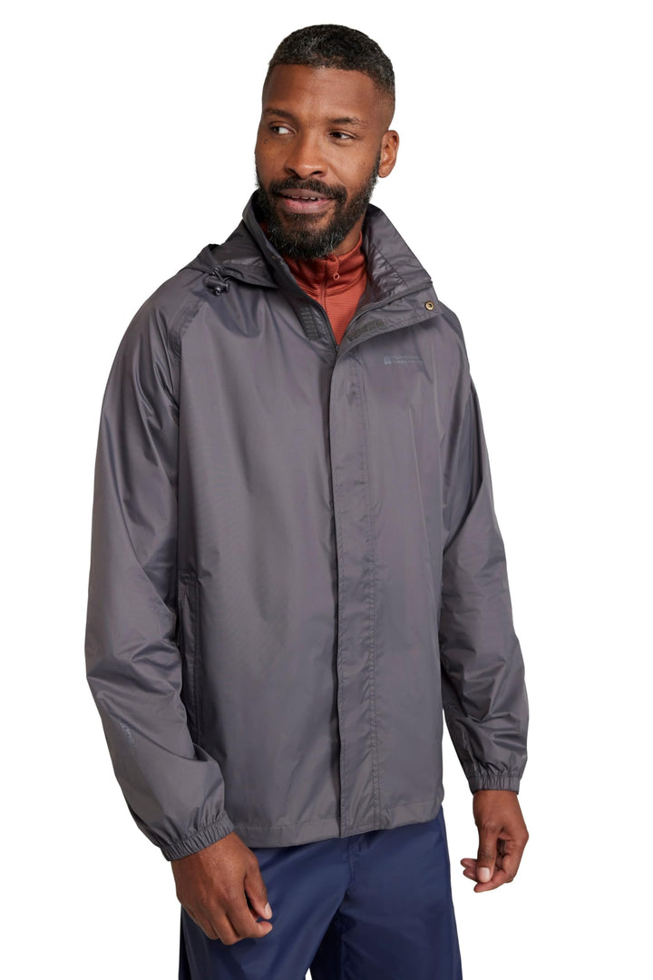 Mountain Warehouse Pakka Herren Wasserdicht Leichte verpackbare Regen Renn Sport Jacke XS Grau, XS G