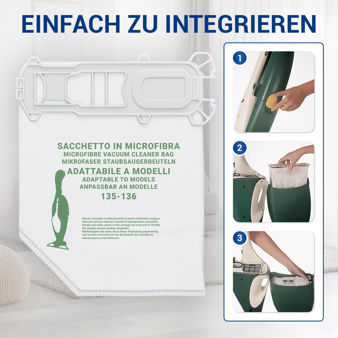 VIOKS Staubsauger Beutel SET 18x Ersatz für Vorwerk Kobold 135 Staubsaugerbeutel - Vorwerk Staubsaug