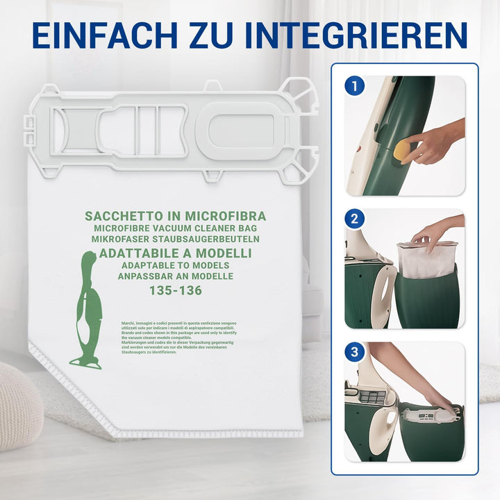 VIOKS Staubsauger Beutel SET 18x Ersatz für Vorwerk Kobold 135 Staubsaugerbeutel - Vorwerk Staubsaug