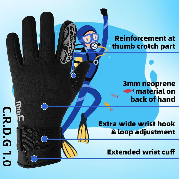 Seibertron Patentiert C.R.D.G 1.0 Tauchhandschuhe Aramid Schnittschutz Durchstichfeste S C.R.D.G 1.0