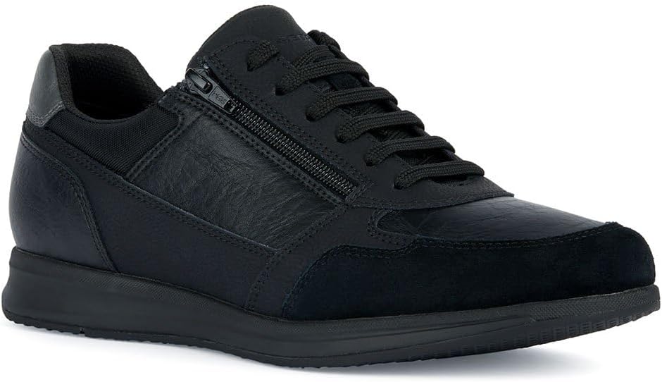 Geox Herren U Avery A Sneaker 42 EU Schwarz, 42 EU Schwarz