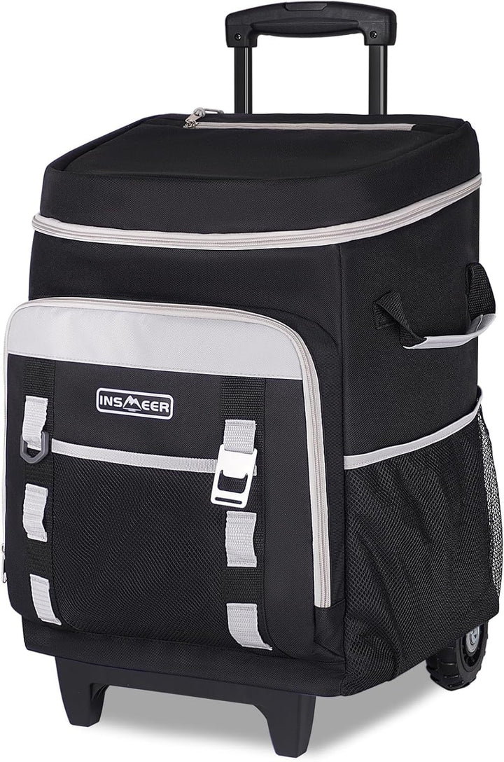 Kühltasche mit Rollen, 50L/ 75 Cans Kühltasche Gross Faltbar und Wasserdicht Kühler, Isoliertasche T